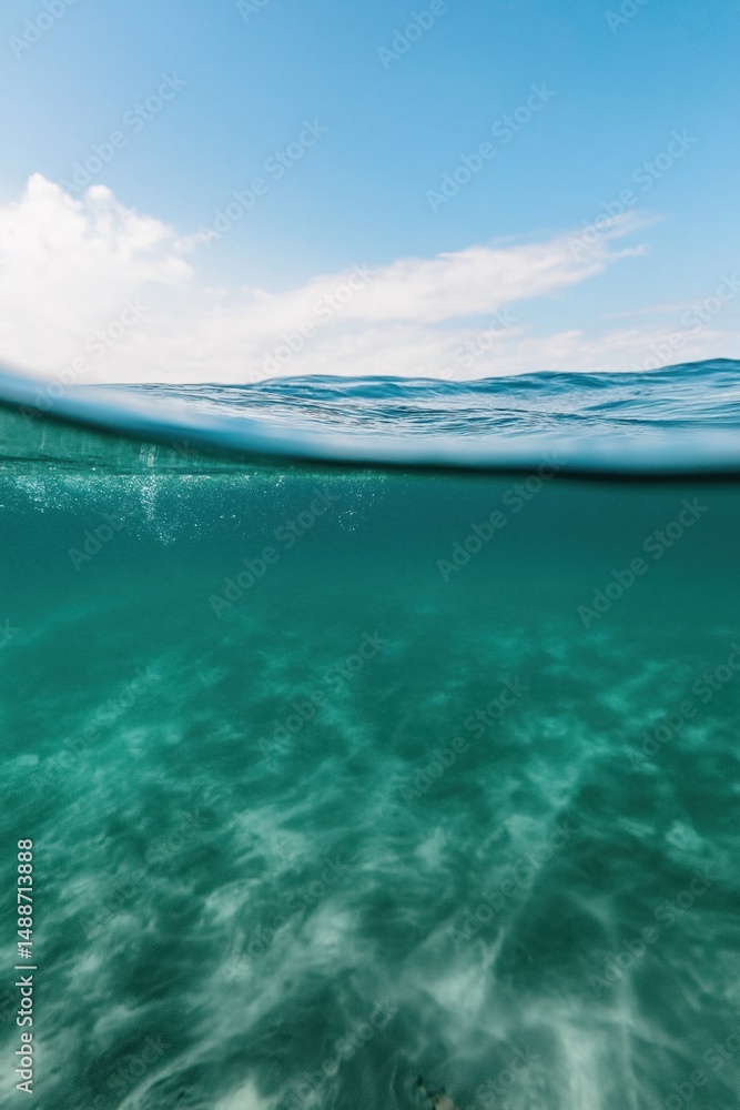 Fototapeta premium Peaceful ocean with clear water and sky