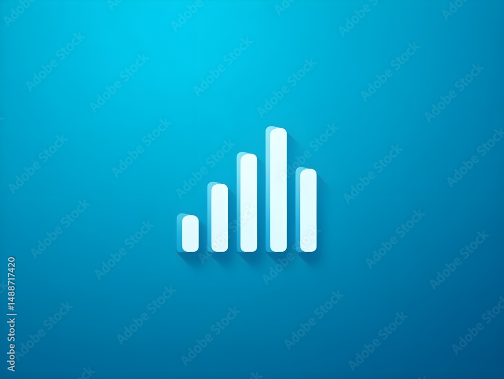 Obraz premium Indigo Brushed Bar Chart Icon on Professional Gradient Backdrop for Analytical Data Presentation UI Illustration