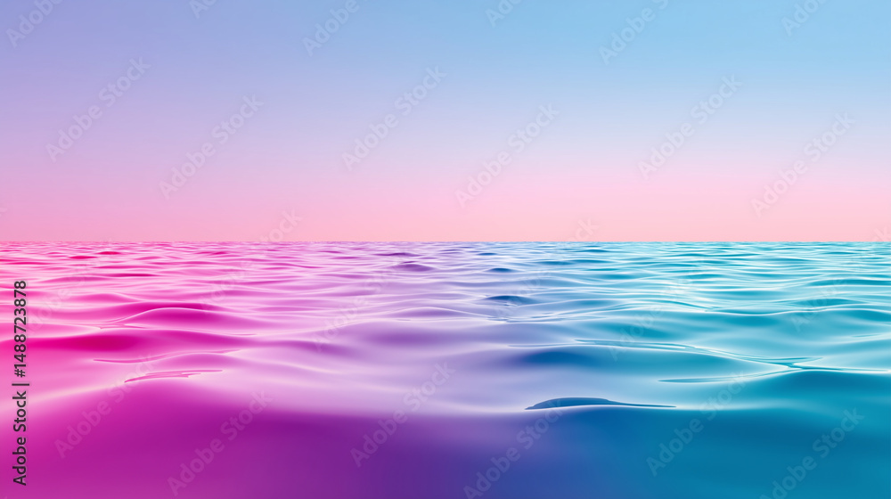 Abstract pastel ocean waves with gradient colors