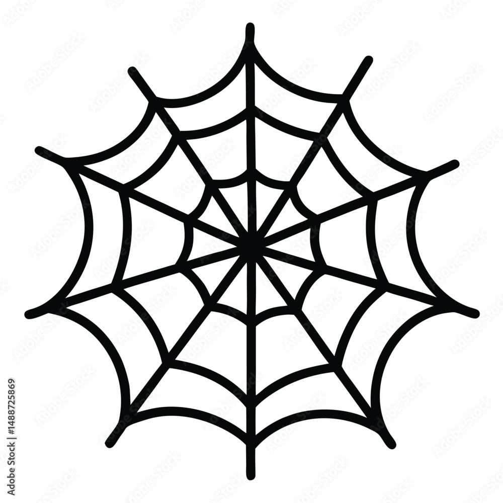 Naklejka premium -hand-drawn-intricate-spider-web-vector--isolated- (1).eps