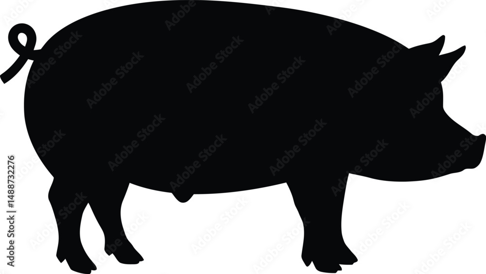 Minimalist Black Silhouette of Pig Animal Simple Outline Vector Illustration
Minimalist Black Silhouette of Pig Animal Simple Outline Vector Illustration