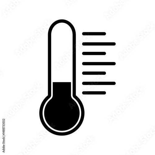 Thermometer - a medical device for measuring temperature flat vector icon for apps and websites