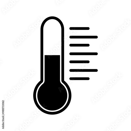 Thermometer - a medical device for measuring temperature flat vector icon for apps and websites