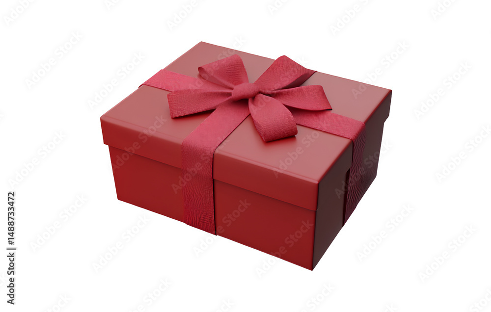 Fototapeta premium Red gift box with ribbon isolated on a transparent background