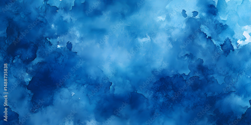 Obraz premium Abstract Blue Watercolor Texture with Soft Brush Strokes and Depth