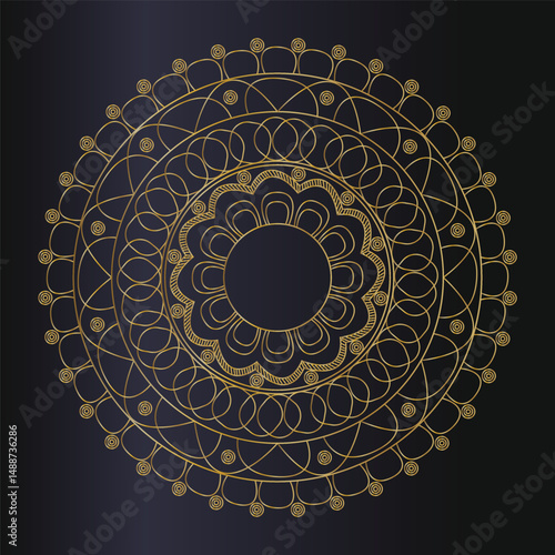 Black & Gold Ornamental Mandala Background