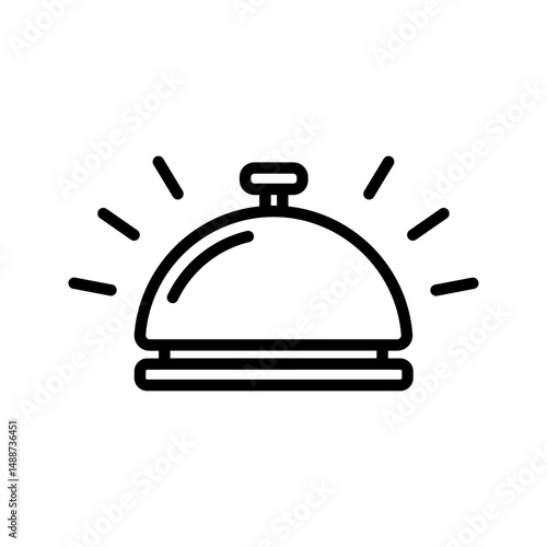 Hotel bell icon. Iconic symbols of a service bell, receptionist, hotel, customer, guest, and restaurant.