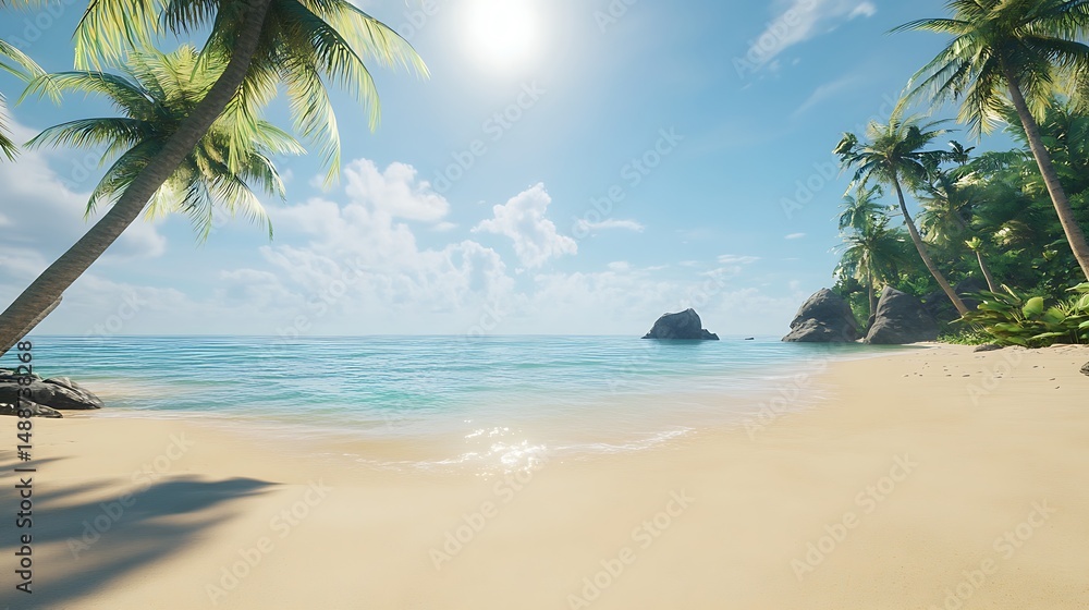 Obraz premium Tropical beach paradise scene