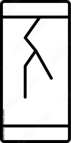 Broken Smartphone Outline Picture for Graphic and Web Design, Apps, Adverts, Various Cards
