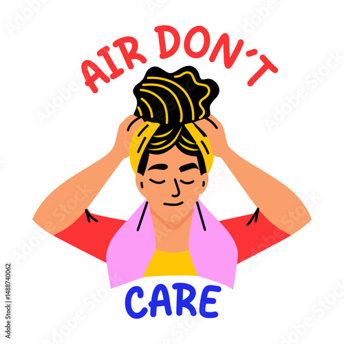 A flat style sticker of carefree curls 