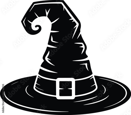 Halloween Witch Hat Silhouette Set – Spooky Cap Vector Collection Black Halloween Hat Icons | Witch Cap Silhouettes for October Designs