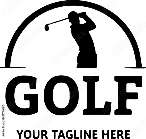 Golfer man Silhouette Vector