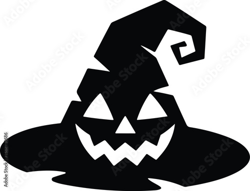 Halloween Witch Hat Silhouette Set – Spooky Cap Vector Collection Black Halloween Hat Icons | Witch Cap Silhouettes for October Designs
