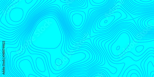 Blue wave paper curved reliefs topographic map contours line abstract texture background, seamless ornament design geographic line map landscape geodesy mountain relief topographic map background.