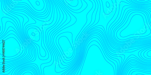 Blue wave paper curved reliefs topographic map contours line abstract texture background, seamless ornament design geographic line map landscape geodesy mountain relief topographic map background.