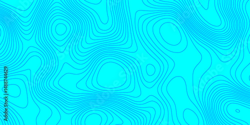 Blue wave paper curved reliefs topographic map contours line abstract texture background, seamless ornament design geographic line map landscape geodesy mountain relief topographic map background.
