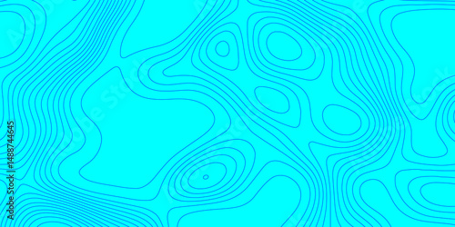 Blue wave paper curved reliefs topographic map contours line abstract texture background, seamless ornament design geographic line map landscape geodesy mountain relief topographic map background.