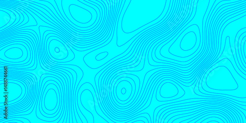 Blue wave paper curved reliefs topographic map contours line abstract texture background, seamless ornament design geographic line map landscape geodesy mountain relief topographic map background.