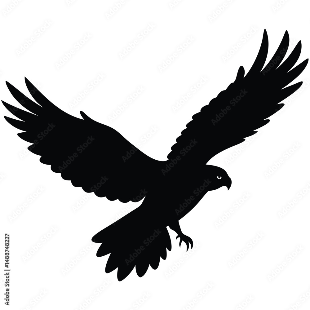 Fototapeta premium hawk-diving-silhouette-vector-isolated-on-white-ba (1).eps
