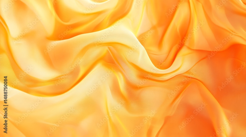 Obraz premium Abstract flowing fabric texture in warm orange and yellow tones