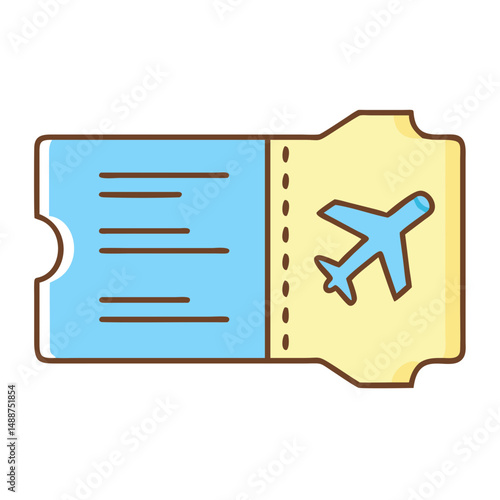Travel ticket icon on transparent background