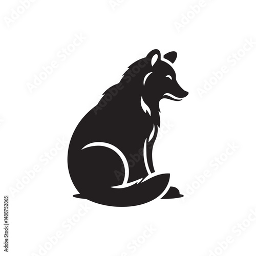 
Karelian Bear Dog silhouette, fierce hunting dog outline, Finnish breed vector, strong canine profile, wild nature companion, bold black shape, outdoor dog design, wildlife protector illustration.
