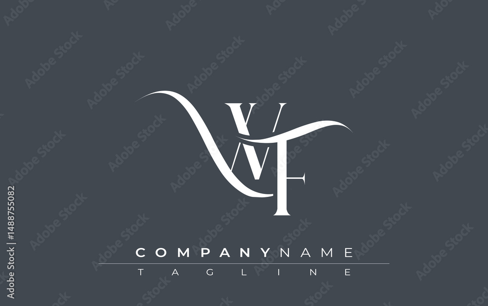 Initial WF Logo Design Vector. Elegant Monogram Logo Design with Decorative Elements and Typography Initial WF Logo Design Vector. Elegant Monogram Logo Design with Decorative Elements and Typography