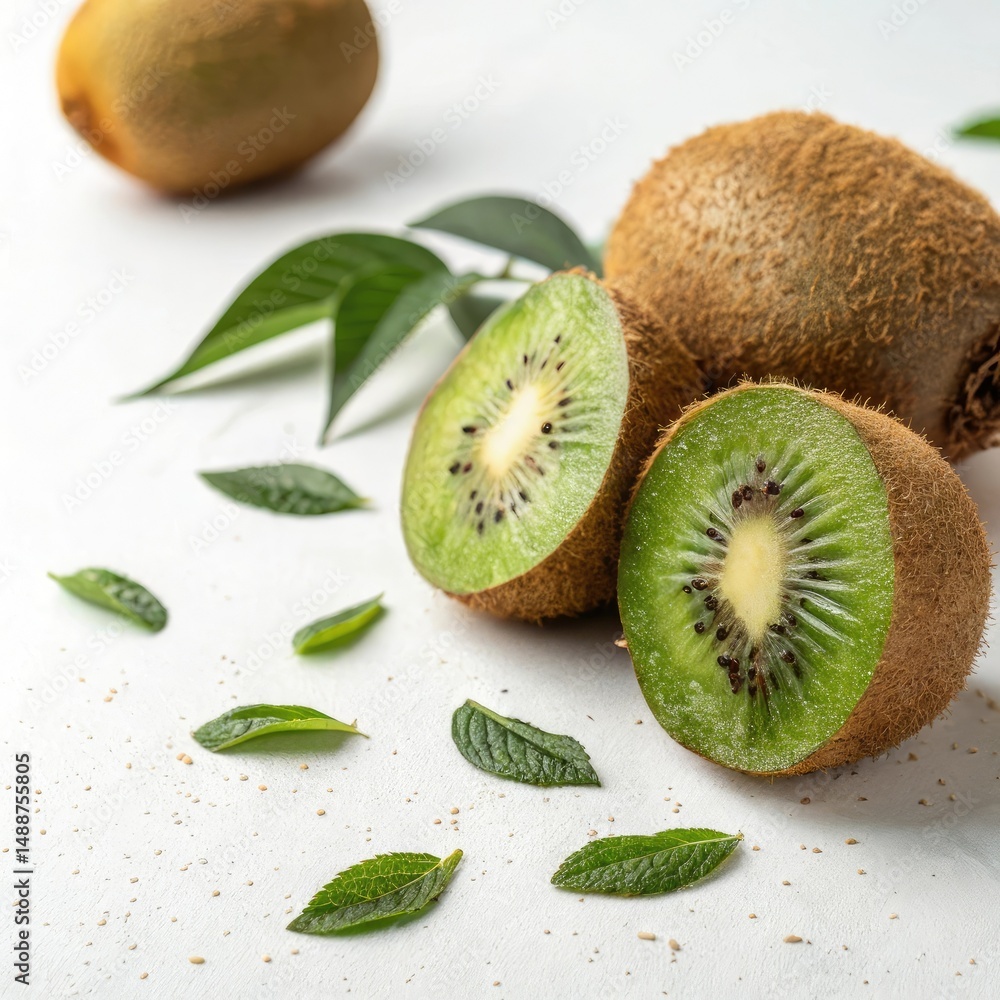 Fototapeta premium kiwi fruit isolated on white background