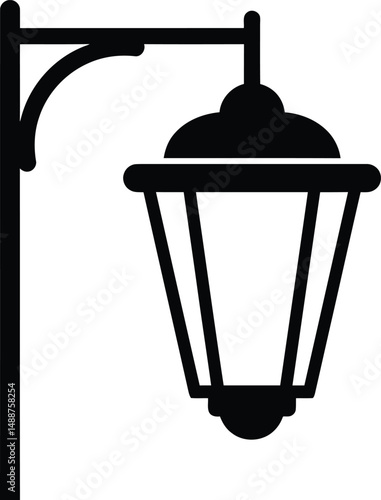 Black and white minimal geometric streetlight silhouette high contrast architectural lighting

