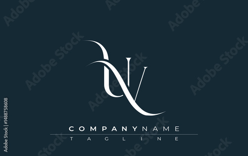 Initial UV Logo Design Vector. Elegant Monogram Logo Design with Decorative Elements and Typography