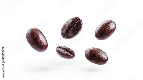 Wallpaper Mural Coffee beans flying in the air, cut out Torontodigital.ca