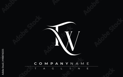 Initial TW Logo Design Vector. Elegant Monogram Logo Design with Decorative Elements and Typography