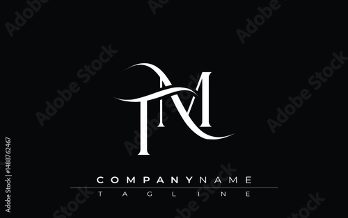 Initial TM Logo Design Vector. Elegant Monogram Logo Design with Decorative Elements and Typography