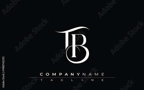 Initial TB Logo Design Vector. Elegant Monogram Logo Design with Decorative Elements and Typography