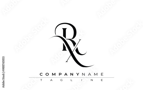 Initial RX Logo Design Vector. Elegant Monogram Logo Design with Decorative Elements and Typography