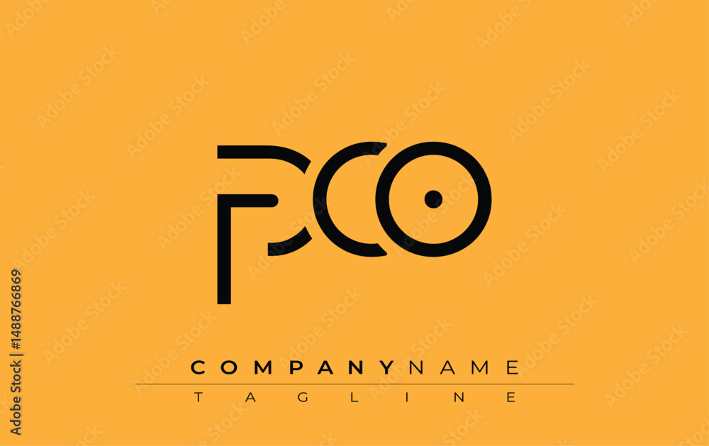 Obraz premium PCO abstract letter design. Modern Business Logo Design With Abstract Typography and Contemporary Style