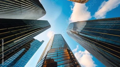 Majestic Skyscrapers Piercing the Sky: An Urban Architectural Marvel