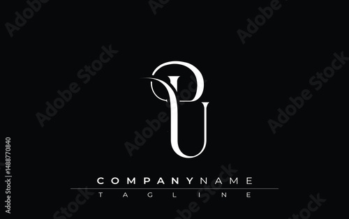 Initial PU Logo Design Vector. Elegant Monogram Logo Design with Decorative Elements and Typography