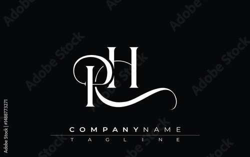 Initial PH Logo Design Vector. Elegant Monogram Logo Design with Decorative Elements and Typography