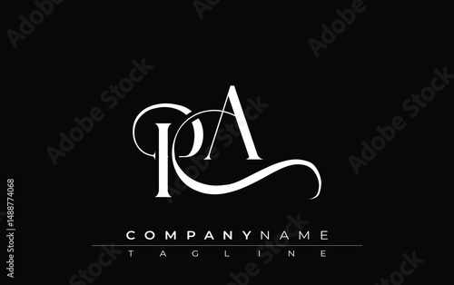 Initial PA Logo Design Vector. Elegant Monogram Logo Design with Decorative Elements and Typography