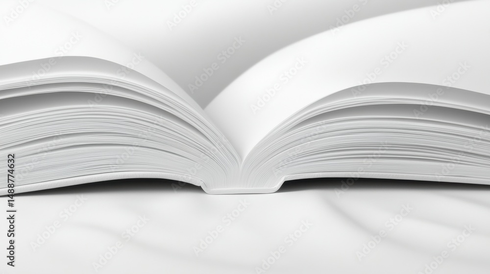 An open book with white pages. An open book with white pages.