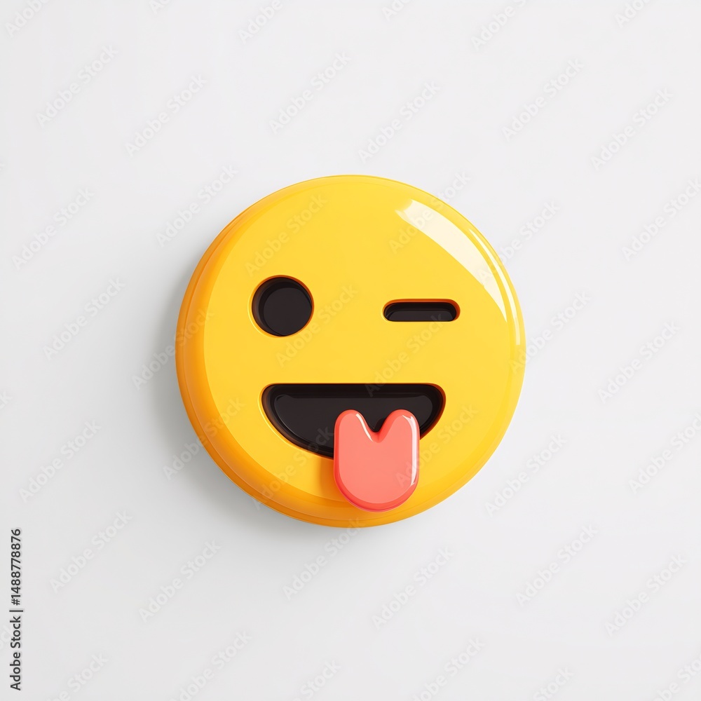 Fototapeta premium emoji with tongue out and wink expression