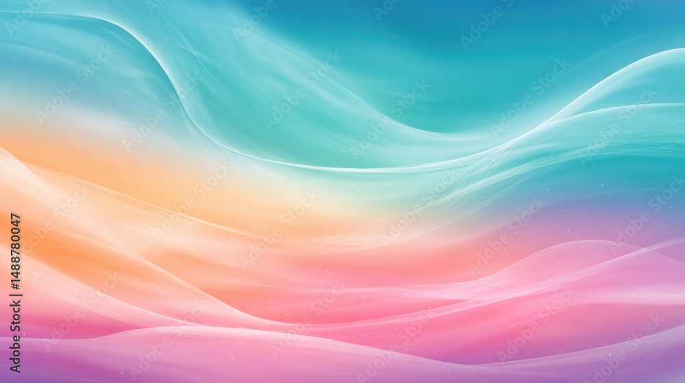 Fototapeta premium A 4K photo of gradient hues blended with gentle ocean waves creating a mesmerizing abstract background, designs.