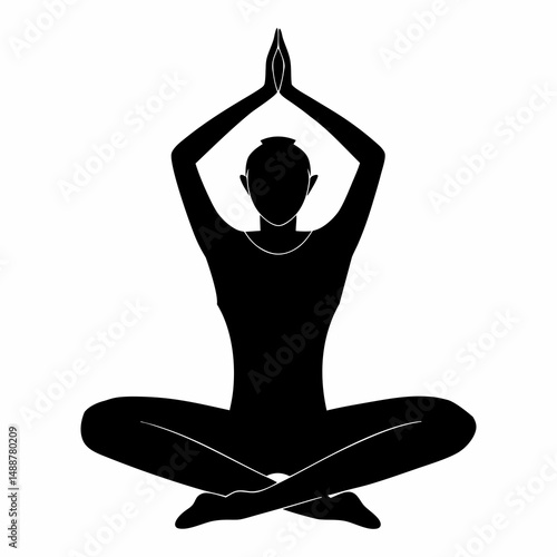 Vector art illustration of yoga exercise