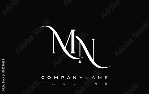Initial MN Logo Design Vector. Elegant Monogram Logo Design with Decorative Elements and Typography