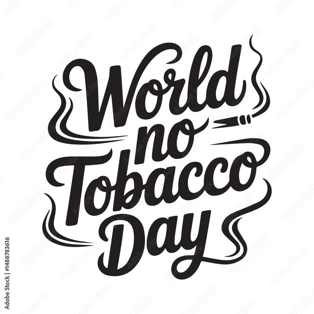 Obraz premium World No Tobacco Day typography silhouette vector illustration
