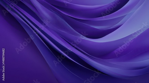 Elegant flowing purple fabric background with smooth gradients showcasing light and dark shades, perfect for creative designs and modern aesthetics.