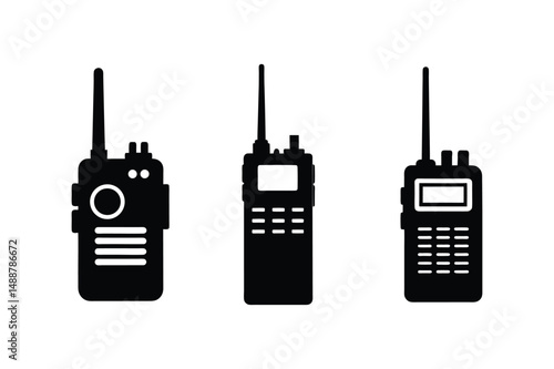 Walkie Talkies Silhouette  Vector bundle  illustration, walkie Talkies Silhouette