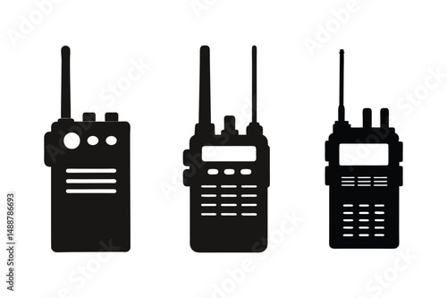 Walkie Talkies Silhouette  Vector bundle  illustration, walkie Talkies Silhouette