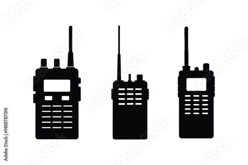 Walkie Talkies Silhouette  Vector bundle  illustration, walkie Talkies Silhouette